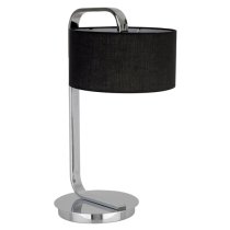 Leylow Black Fabric Shade Table Lamp With Chrome Metal Base