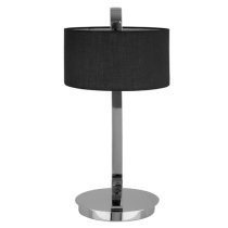 Leylow Black Fabric Shade Table Lamp With Chrome Metal Base