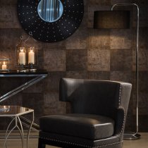 Leylow Black Fabric Shade Floor Lamp With Chrome Metal Base