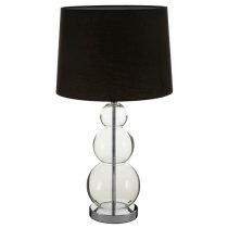 Lukano Black Fabric Shade Table Lamp With Glass Metal Base