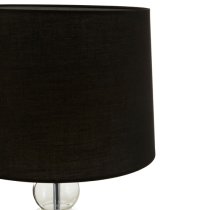 Lukano Black Fabric Shade Table Lamp With Glass Metal Base