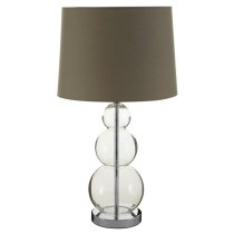 Lukano Grey Fabric Shade Table Lamp With Glass Metal Base