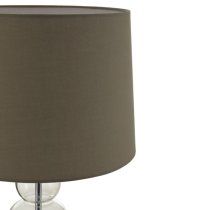 Lukano Grey Fabric Shade Table Lamp With Glass Metal Base