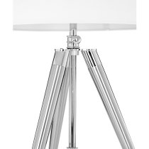 Unica Cream Fabric Shade Table Lamp With Chrome Tripod Base