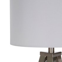 Livica White Fabric Shade Table Lamp With Tripod Base