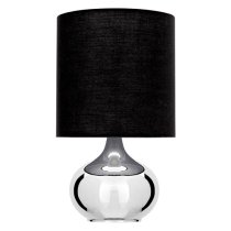 Nikowi Black Fabric Shade Table Lamp With Chrome Metal Base