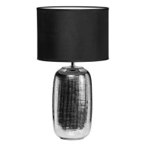 Trento Black Fabric Shade Table Lamp With Chrome Ceramic Base