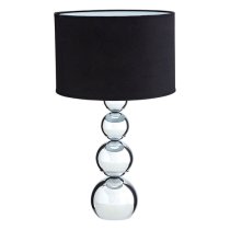 Camox Black Fabric Shade Table Lamp With Chrome Metal Base