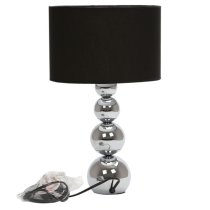 Camox Black Fabric Shade Table Lamp With Chrome Metal Base