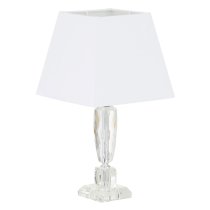 Haliona White Fabric Shade Table Lamp With Crystal Base