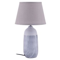 Welmon Beige Fabric Shade Table Lamp With Dark Grey Base