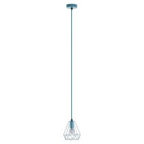 Belika Metal Geometric Wire Frame Pendant Light In Blue