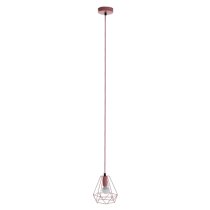 Belika Metal Geometric Wire Frame Pendant Light In Pink