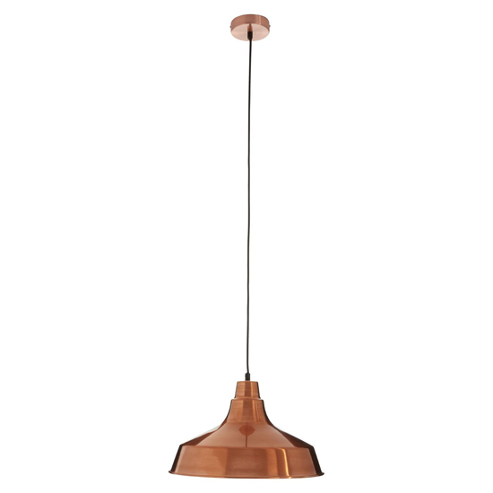 Brinnto Round Metal Shade Pendant Light In Copper