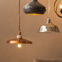 Fingsta Aluminium Shade Pendant Light In Copper