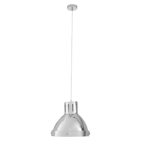 Jaspro 1 Metal Shade Industrial Pendant Light In Chrome