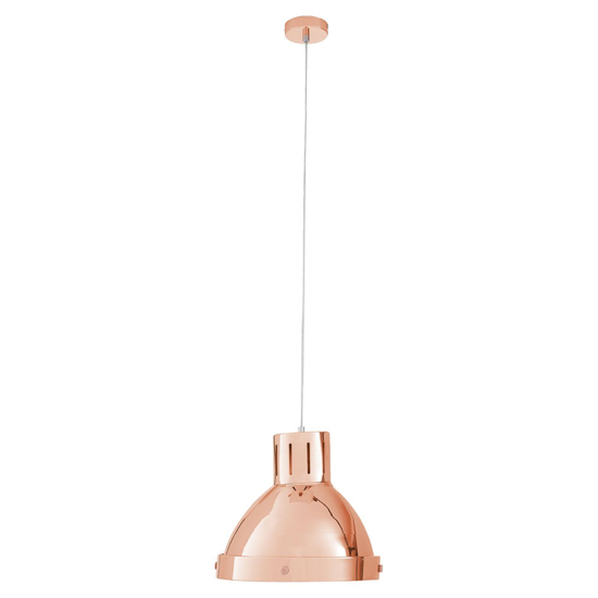 Jaspro 1 Metal Shade Industrial Pendant Light In Copper