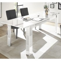 Arlon Extending High Gloss Dining Table In White