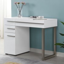 Carter High Gloss Dressing Table With Mirror In White