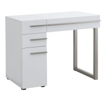 Carter High Gloss Dressing Table With Mirror In White