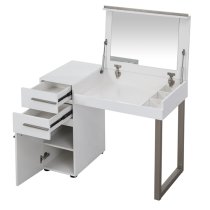 Carter High Gloss Dressing Table With Mirror In White