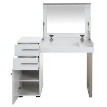 Carter High Gloss Dressing Table With Mirror In White