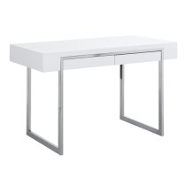 Casa High Gloss Computer Desk With 2 Drawers In White