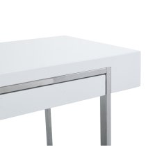 Casa High Gloss Computer Desk With 2 Drawers In White