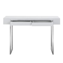 Casa High Gloss Console Table With 2 Drawers In White