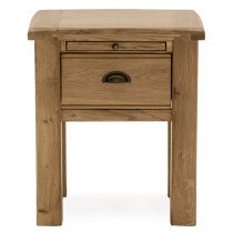 Brex Wooden Lamp Table With 1 Drawer In Natural