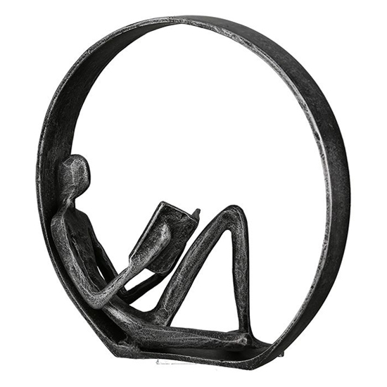 Novel Iron Design Sculpture In Antique Anthracite