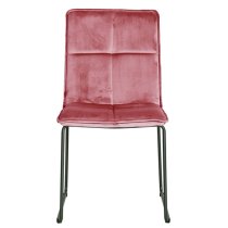 Sorani Velvet Dining Chair With Metal Legs In Blush