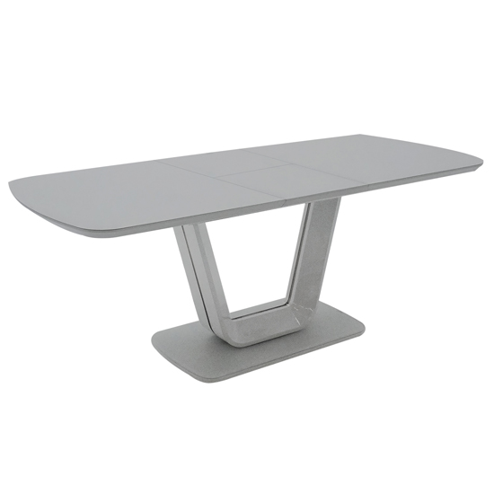 Lazaro Small Glass Extending Dining Table With White Gloss Base