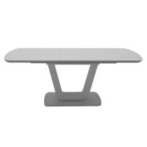 Lazaro Small Glass Extending Dining Table With White Gloss Base