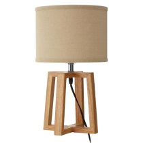 Leap Light Brown Fabric Shade Table Lamp With Natural Base