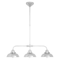 Jaspro 3 Steel Shades Pendant Light In Chrome