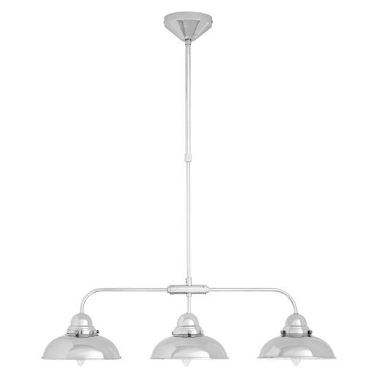 Jaspro 3 Steel Shades Pendant Light In Chrome