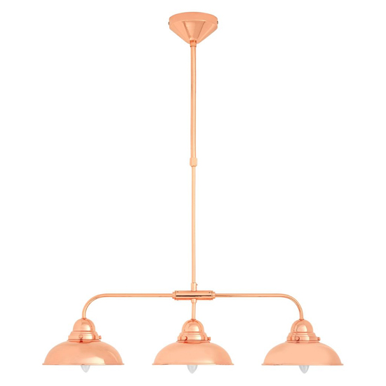 Jaspro 3 Steel Shades Pendant Light In Copper