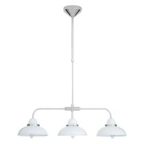 Jaspro 3 Steel Shades Pendant Light In White And Chrome