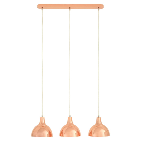 Jaspro 3 Metal Shades Pendant Light In Copper