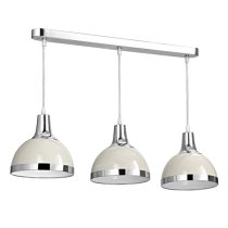 Varmora Metal 3 Shade Pendant Light In Clay And Chrome