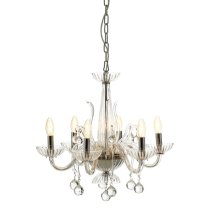 Murato 6 Bulb Clear Crystal Chandelier Light In Chrome