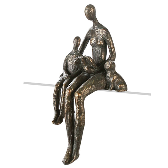 Reading Hour Poly Design Sculpture In Antique Bronze