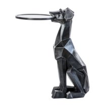 Dexmen Glass Top Dog Side Table In Black