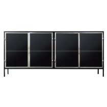 Kilkanni Glass Sideboard With 4 Doors In Black