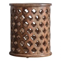 Jalisco Round Wooden Side Table In Natural