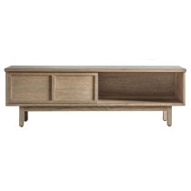 Kyron Wooden TV Stand With 2 Sliding Doors In Natural