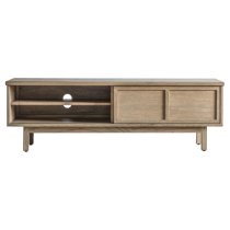 Kyron Wooden TV Stand With 2 Sliding Doors In Natural