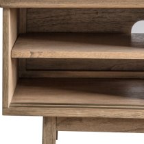 Kyron Wooden TV Stand With 2 Sliding Doors In Natural