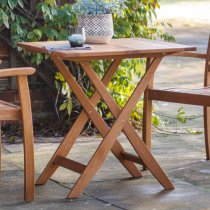 Girana Outdoor Square Folding Wooden Dining Table In Natural